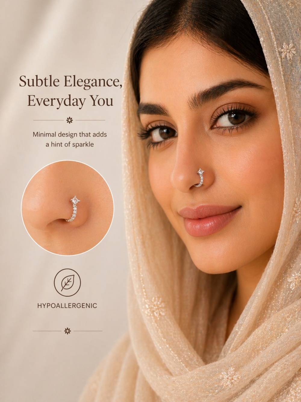 Trendy Nose Hoop ring– Hypoallergenic & Stylish minimalist nose ring, everyday